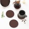 Brown Silicone Coasters 6 Packs with Holder, Heat Resistant & Waterproof Cup Mats, 4 Inches Non-Slip Decorative Coster Set for Home, Office, Kitchen, Coffee Bar Table